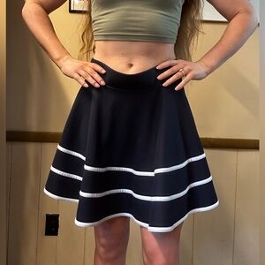 Navy Blue and White Women's Skirt